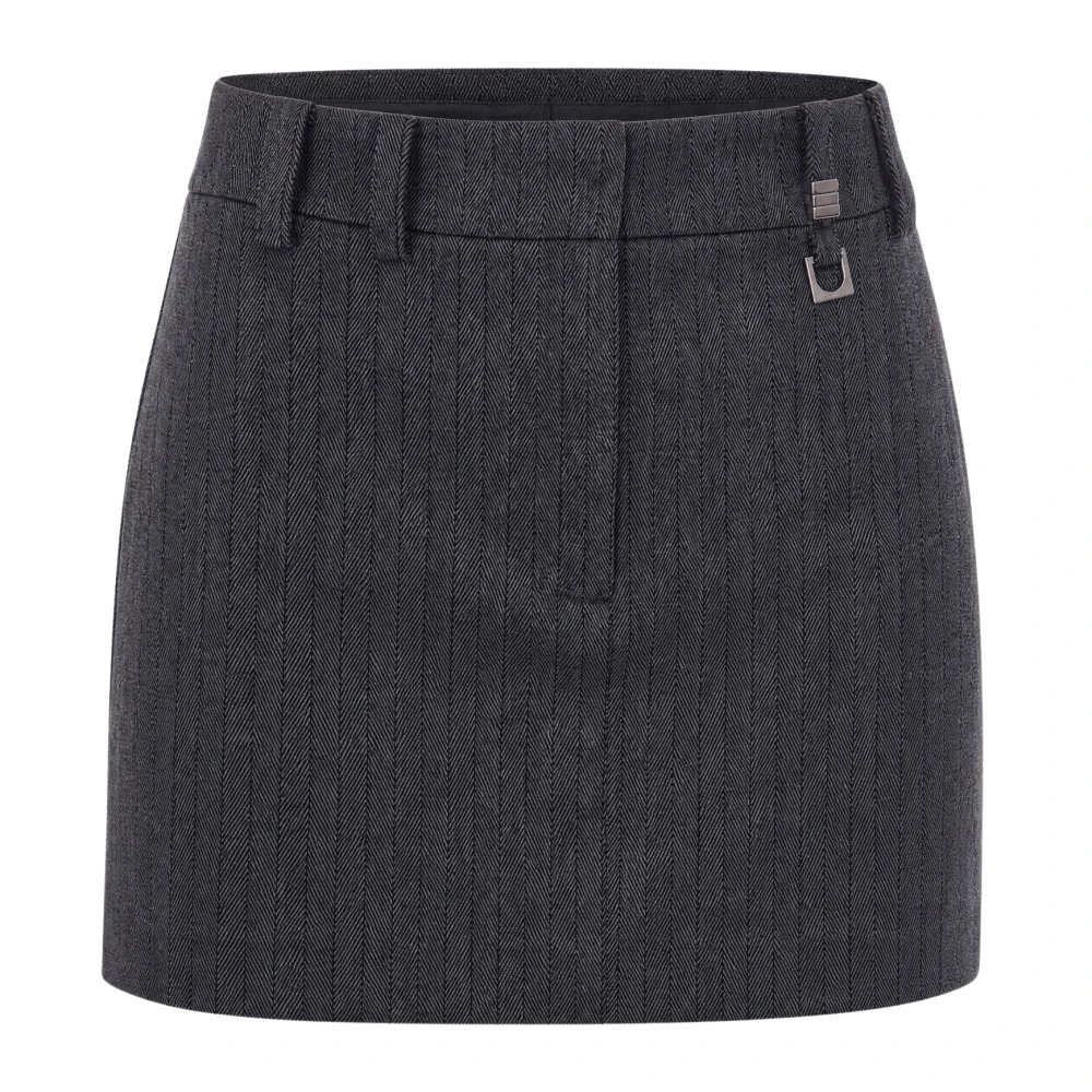 Patrizia Pepe Falda Mini De Espiga Skirts Mujer Gris Xs