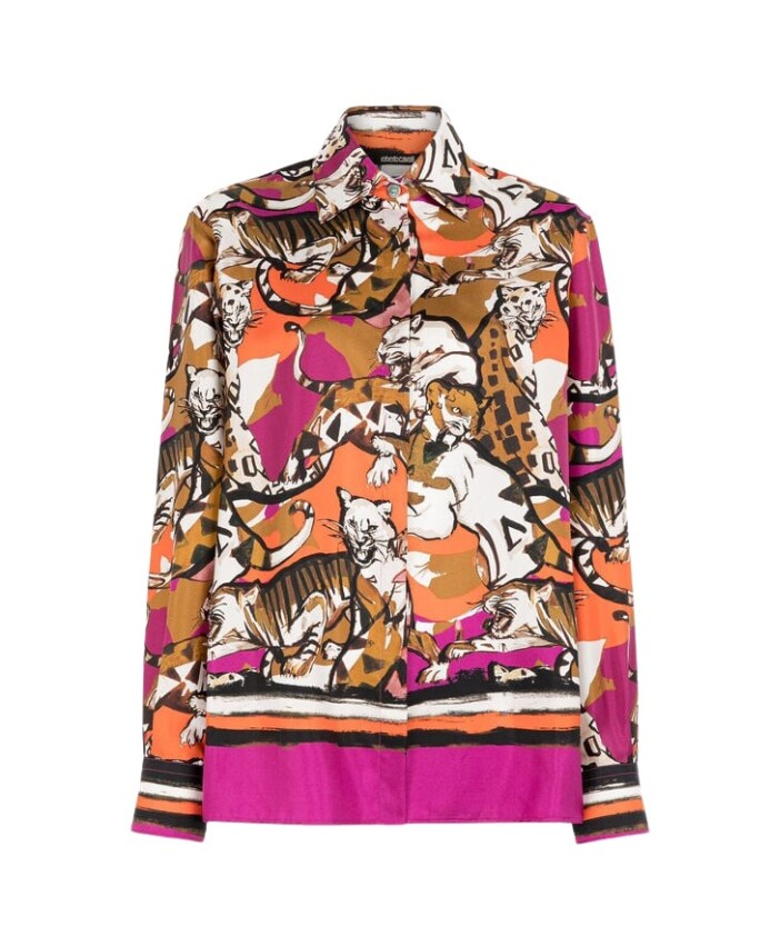 chemise-en-soie-a-imprime-wild-cat
