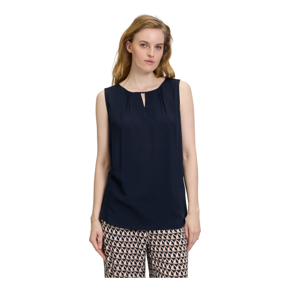 Betty Barclay Elegante Blouse met Ruches Blue Dames
