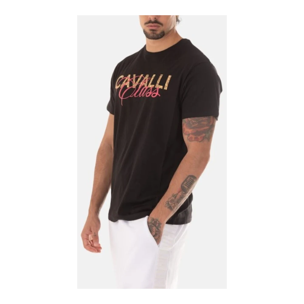 Just Cavalli Heren Logo T-Shirt Black Heren