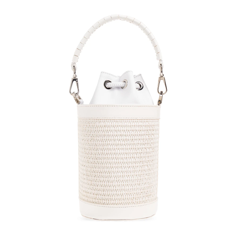 Casadei Witte Bucket Schoudertas met C-Chain Logo White Dames
