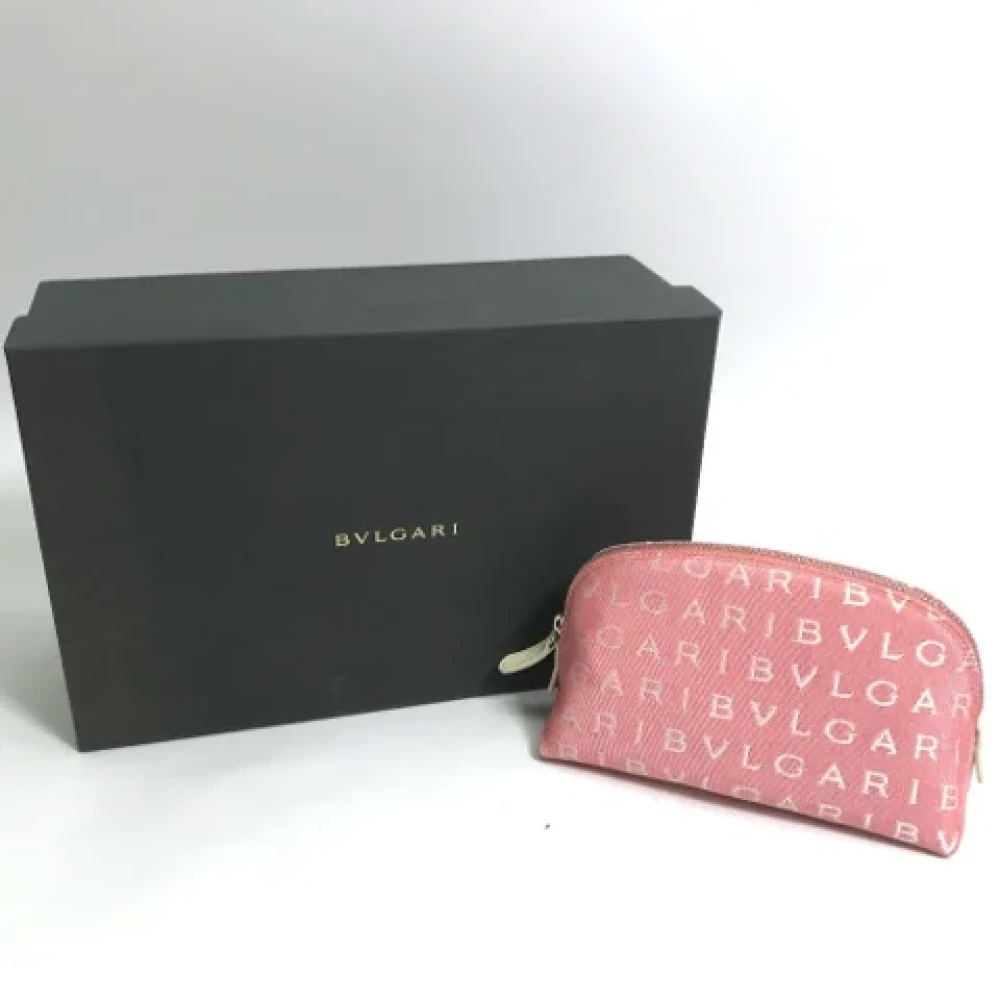 Bvlgari Vintage Pre-owned Canvas pouches Pink Dames
