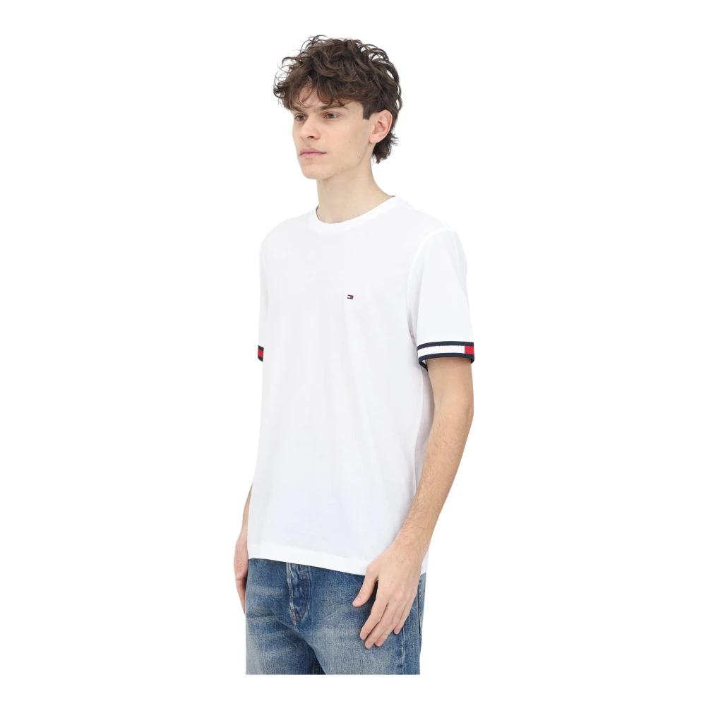 Tommy Hilfiger Vit T-shirt med ikoniska ränder White, Herr