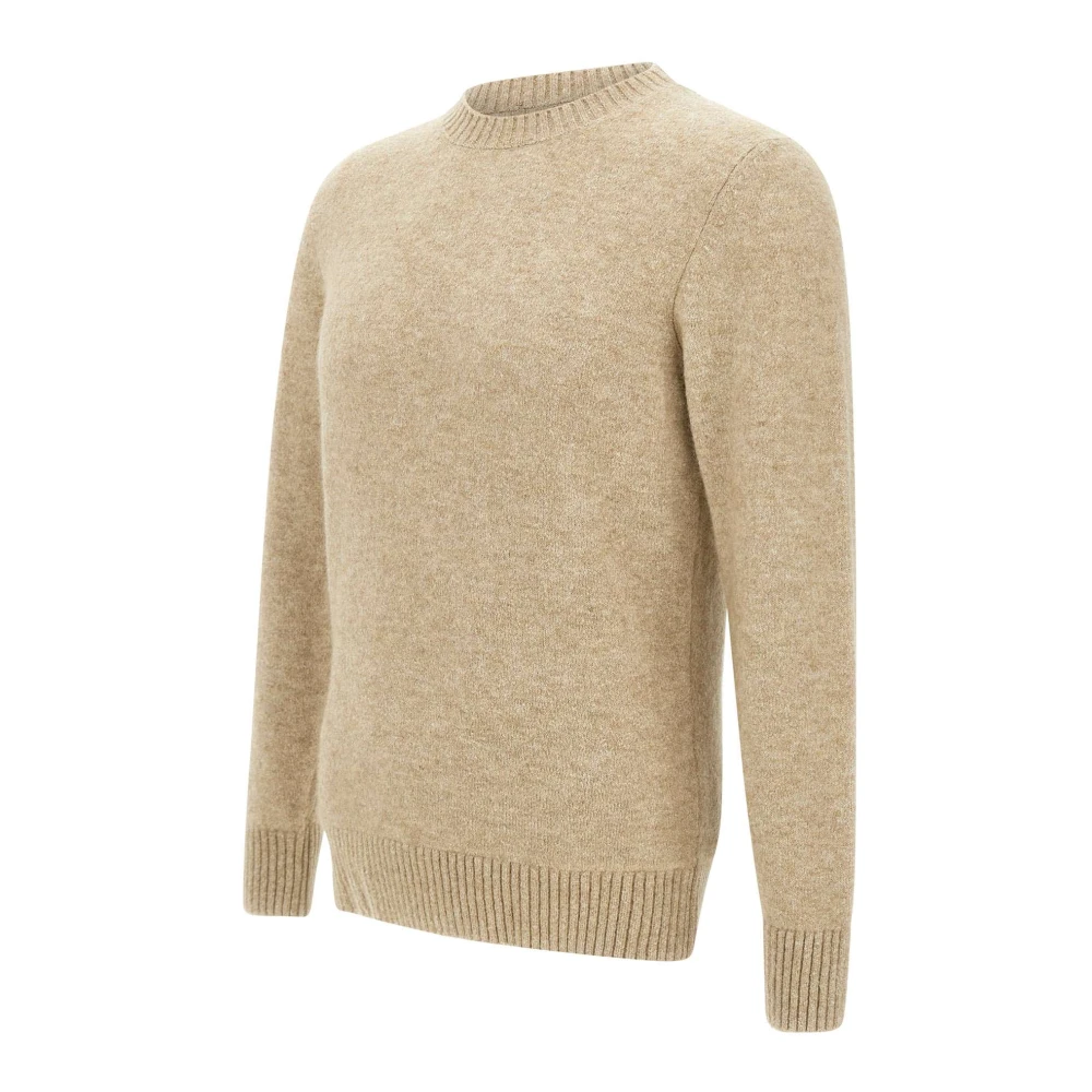 Kangra Beige Wollen Trui Ronde Hals Beige Heren