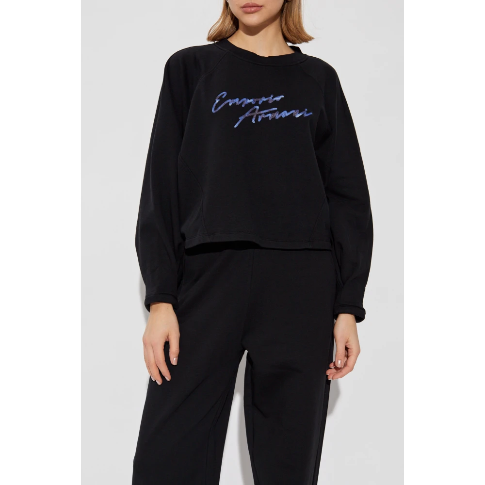 Emporio Armani Sweatshirt met logo Black Dames