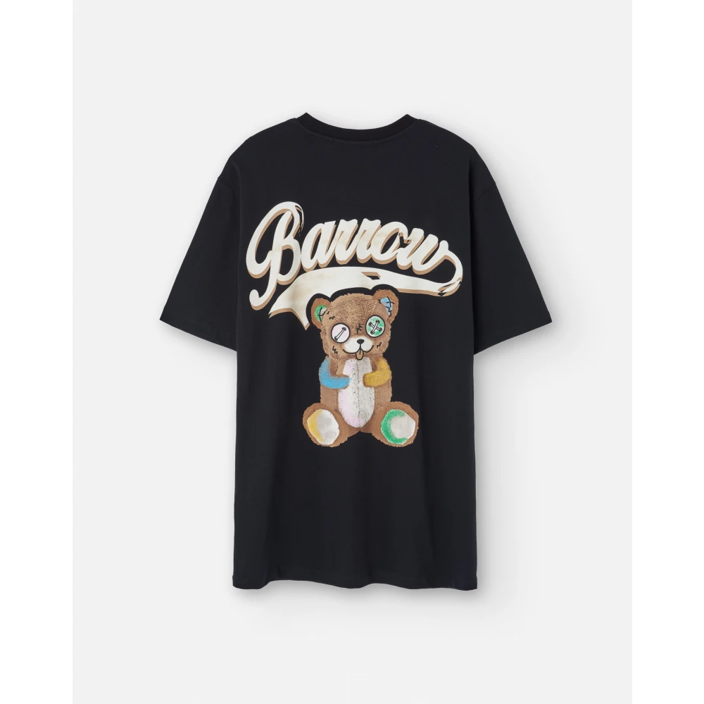 Barrow Zwart T-shirt met print op de rug Black Heren