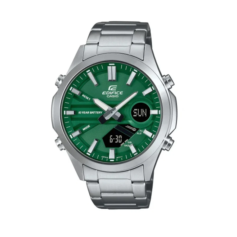 Casio Uomo Argento/Verde Orologio Da Polso, Efv-C120d-3Aef, (Cronografo, 49.50 Mm) - Immagine 3