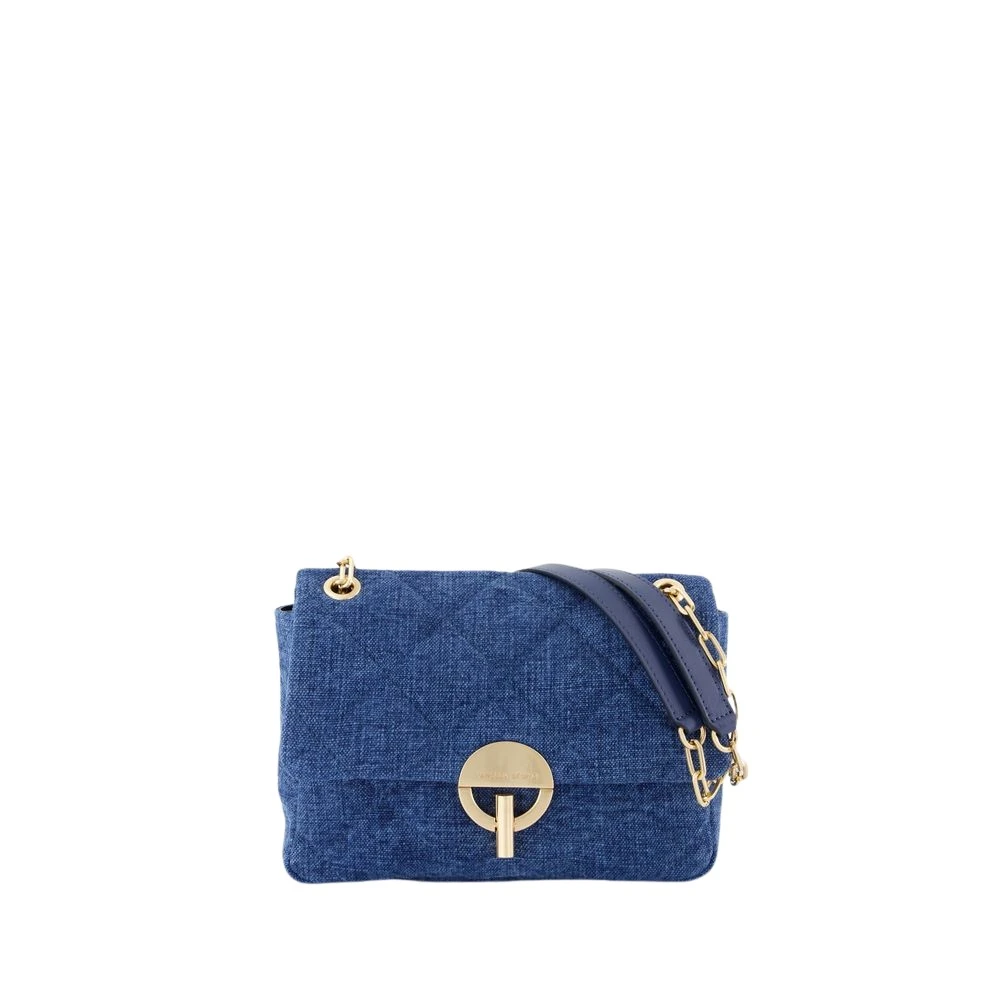 Vanessa Bruno Women's Blue Linen Moon Bag Double Wear