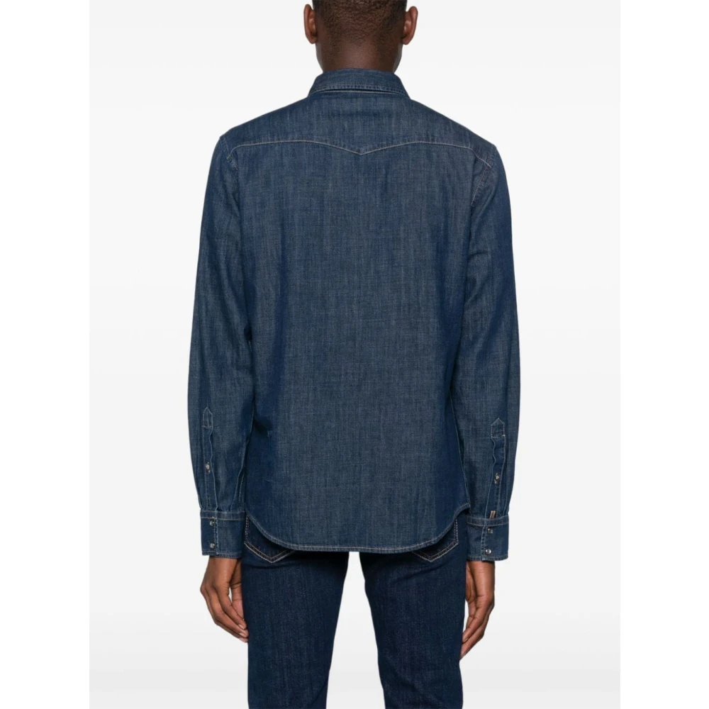Jacob Cohën Denim Katoenen Overhemd Blauw Mannen Blue Heren