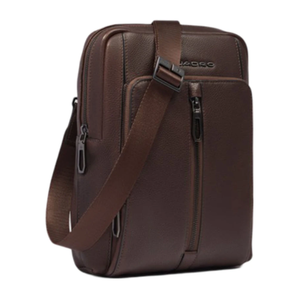 Piquadro Bruine Crossbody Tas met iPad en AirPods Zak Brown Heren