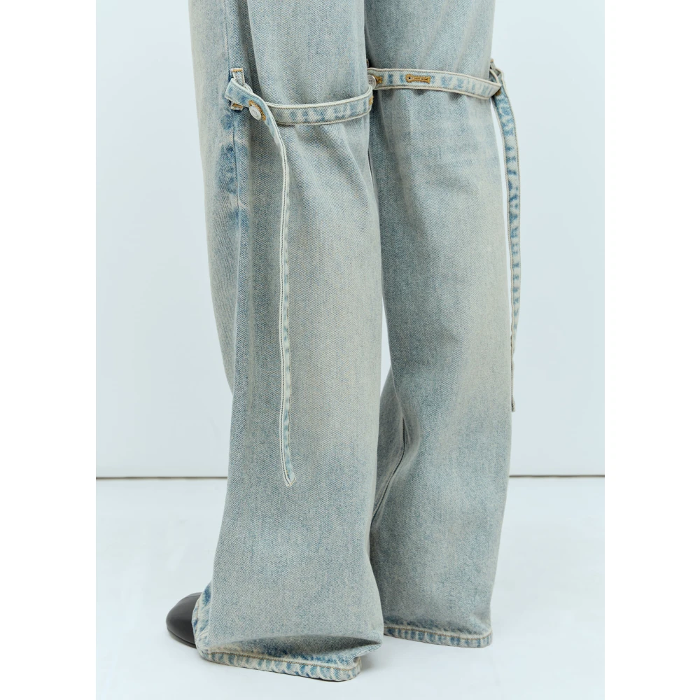 Courrèges Denim Sailor Baggy Jeans Blue Dames