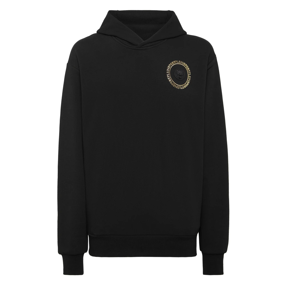 Plein Sport Men's Black Long Sleeve Training Tops, L, Hooded Sweatshirt Tiger