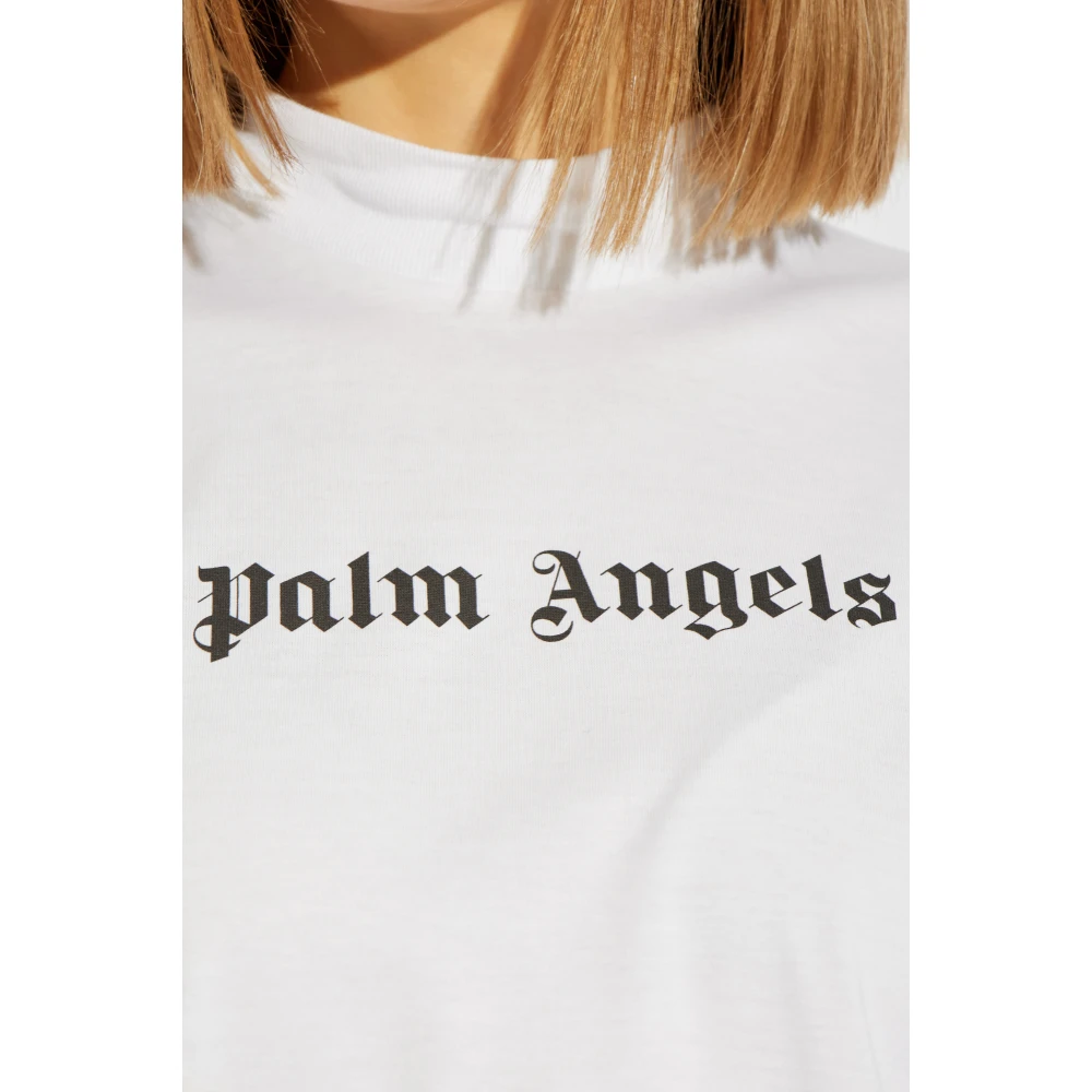 Palm Angels T-shirt met logo White Dames
