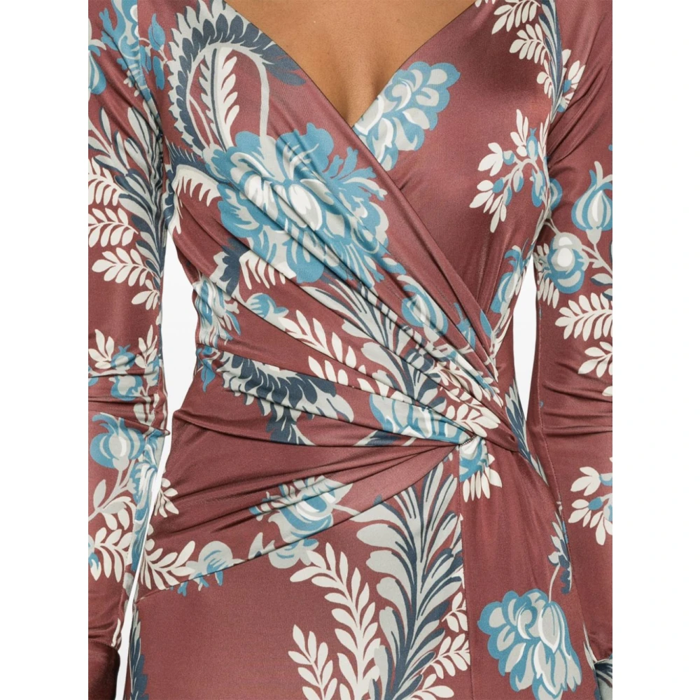 ETRO Bloemenblad Print Jurk Multicolor Dames
