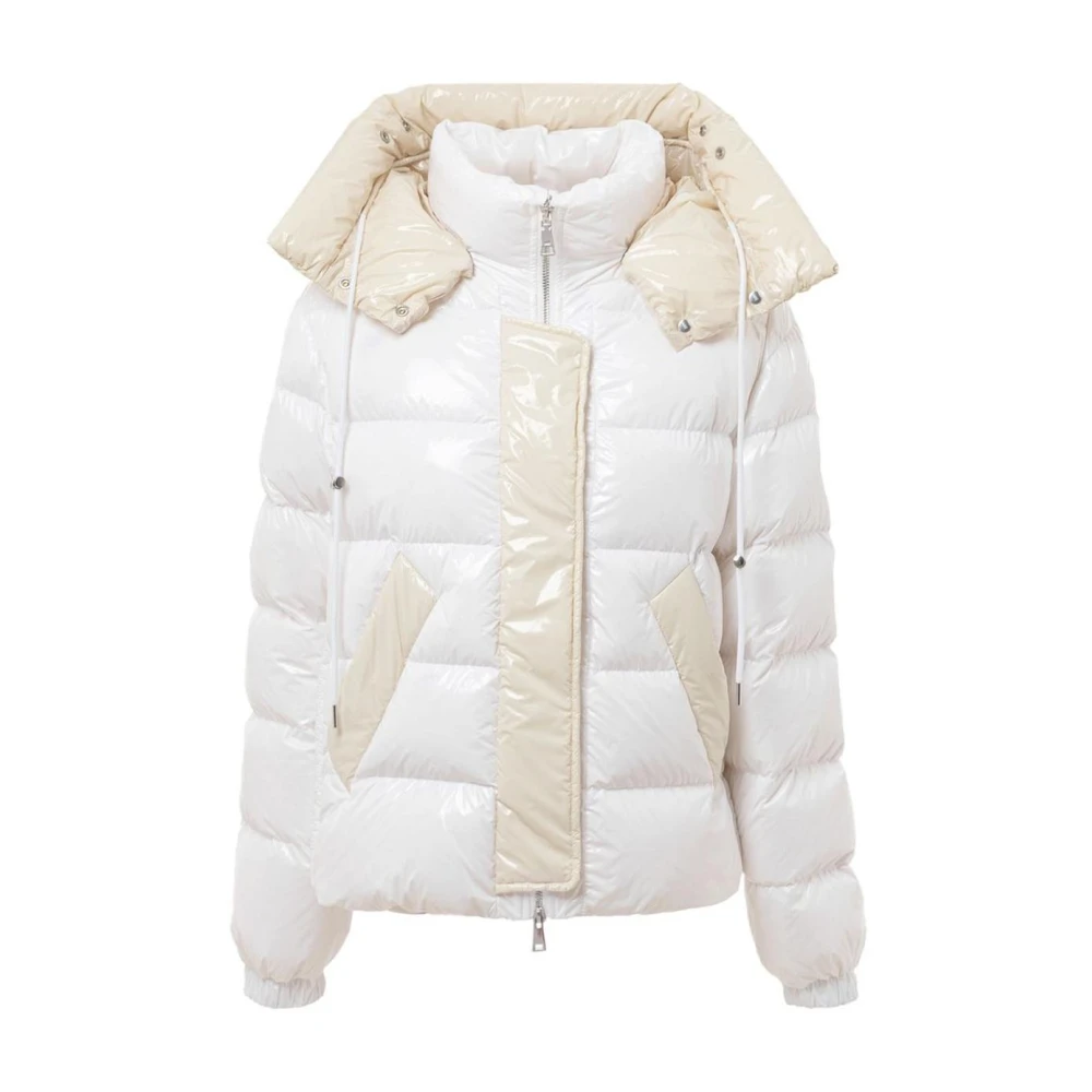 Add Women's White Winter Jackets, M, Hooded Puffer Jacket