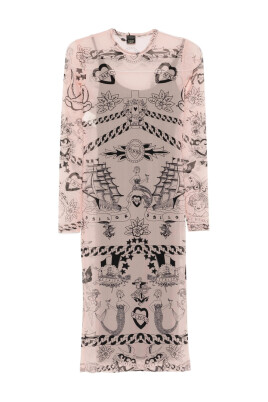 blush-pink-tattoo-print-dress
