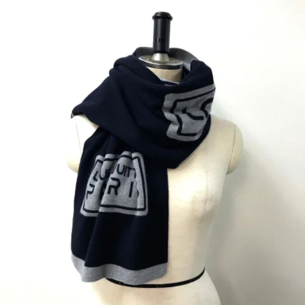 Louis Vuitton Vintage Pre-owned Wool scarves Blue Dames