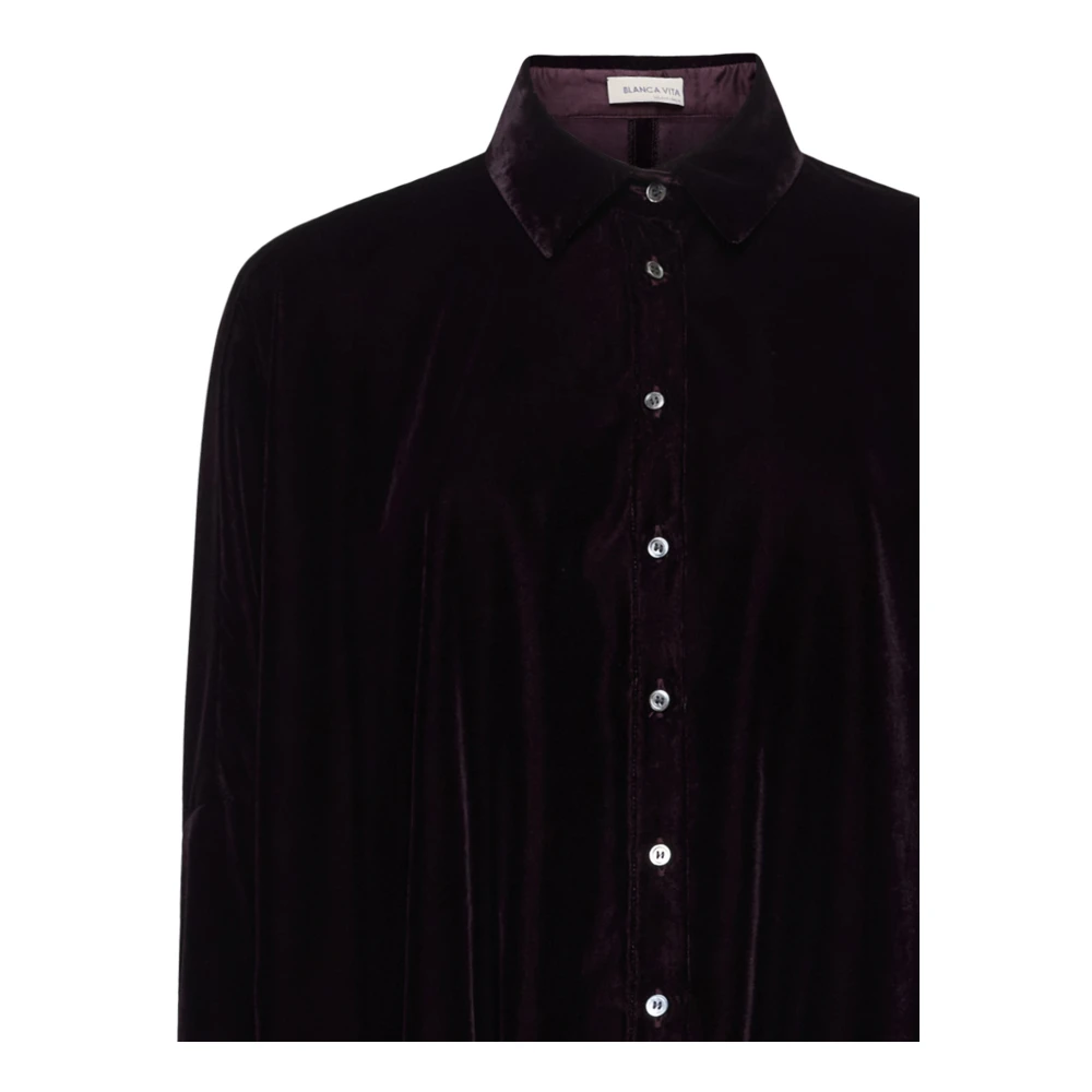 Blanca Vita Bordeaux Oversized Shirt met Klassieke Kraag Red Dames