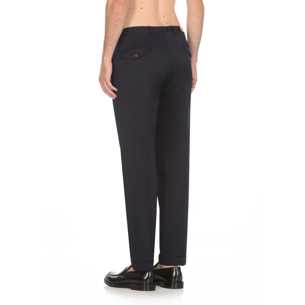 Briglia Blauwe wollen broek met zakken Blue Heren