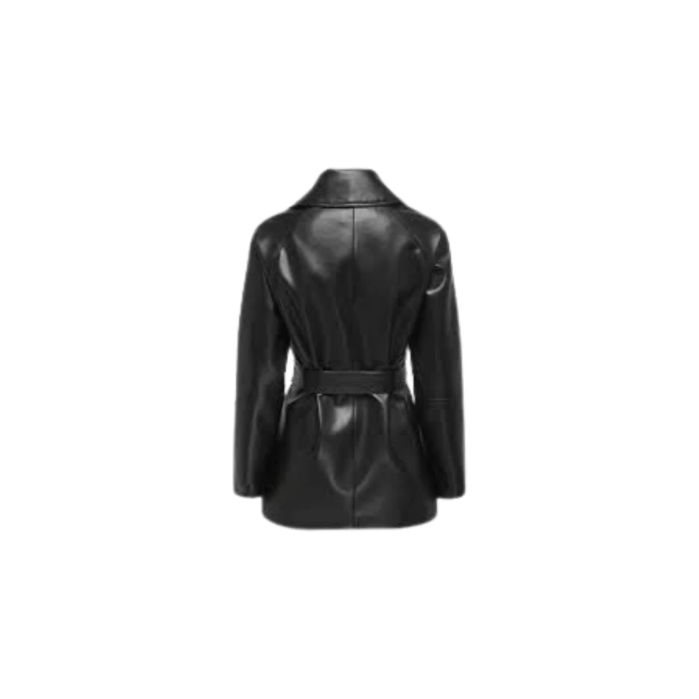 Only Imitatie Leren Korte Trenchcoat Black Dames