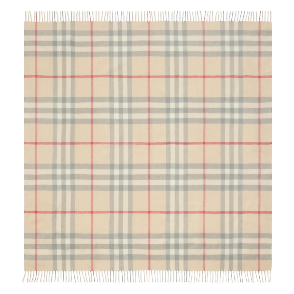 Burberry Unisex Beige Check Wool Blanket