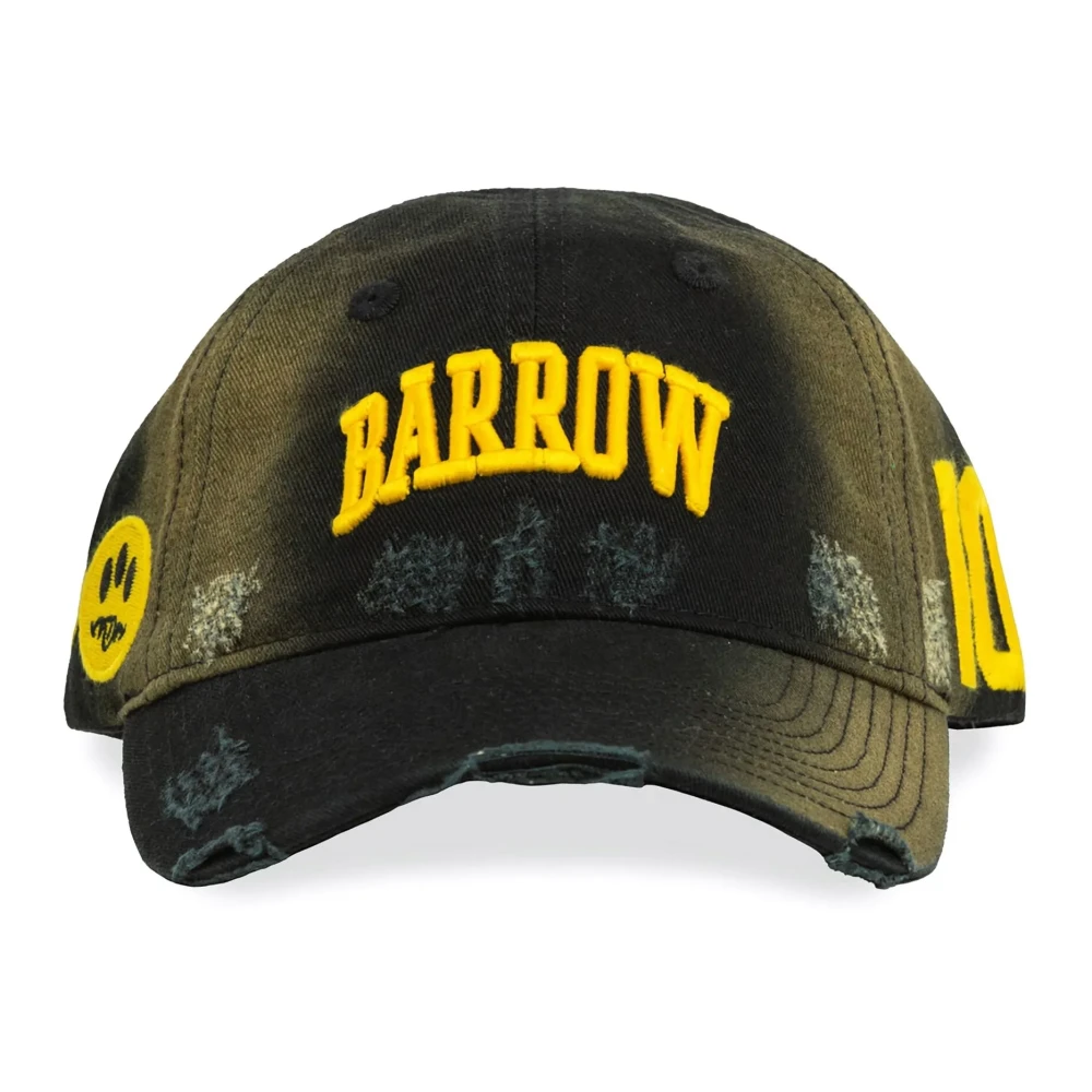 Barrow Black Hats & Caps, Male, One Size, Vintage Cotton Hat With Embroidery