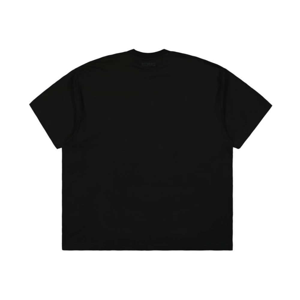 Vetements Zwart Crew Neck Straight Hem Shirt Black Heren