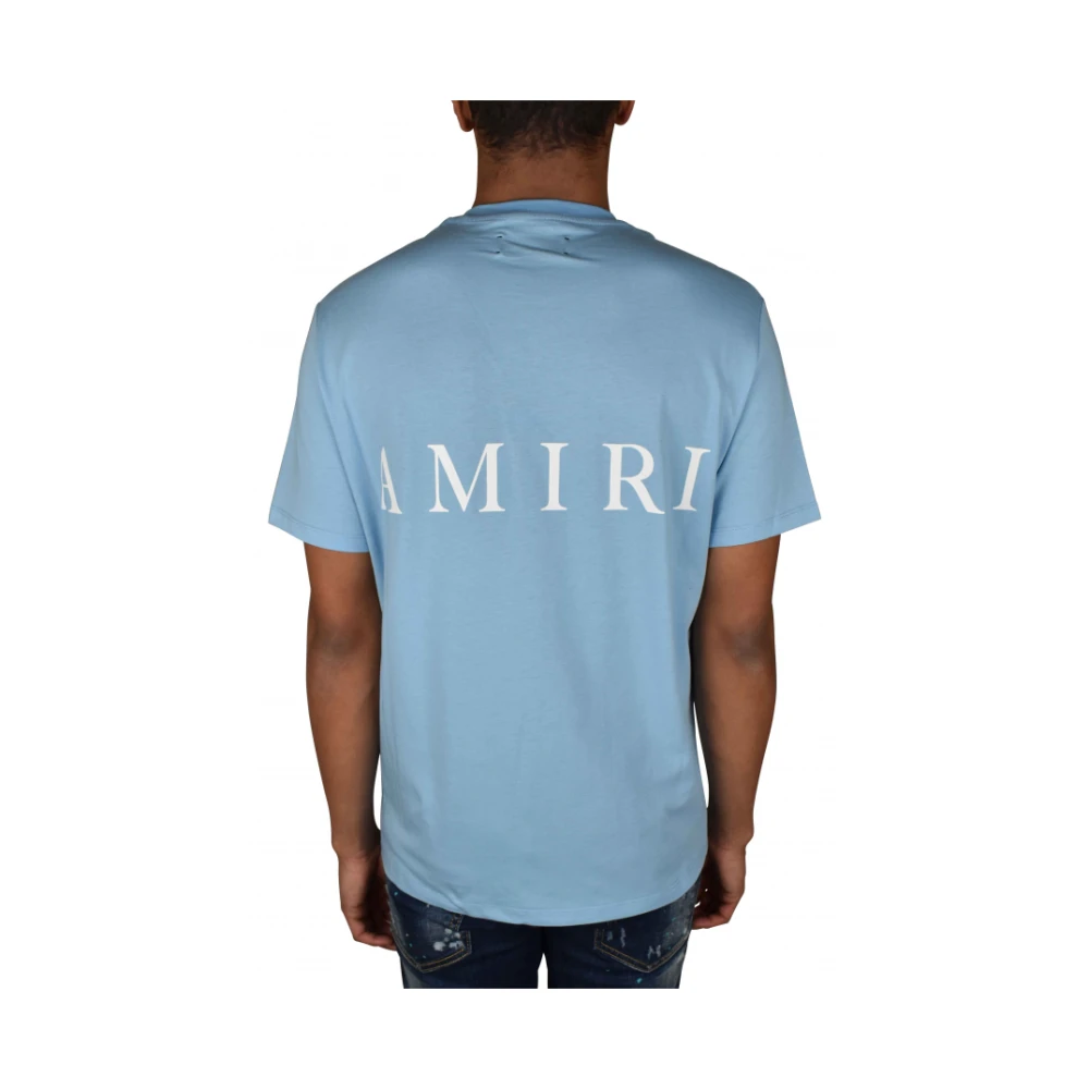 Amiri Lichtblauw Klassiek Ronde Hals T-shirt Blue Heren