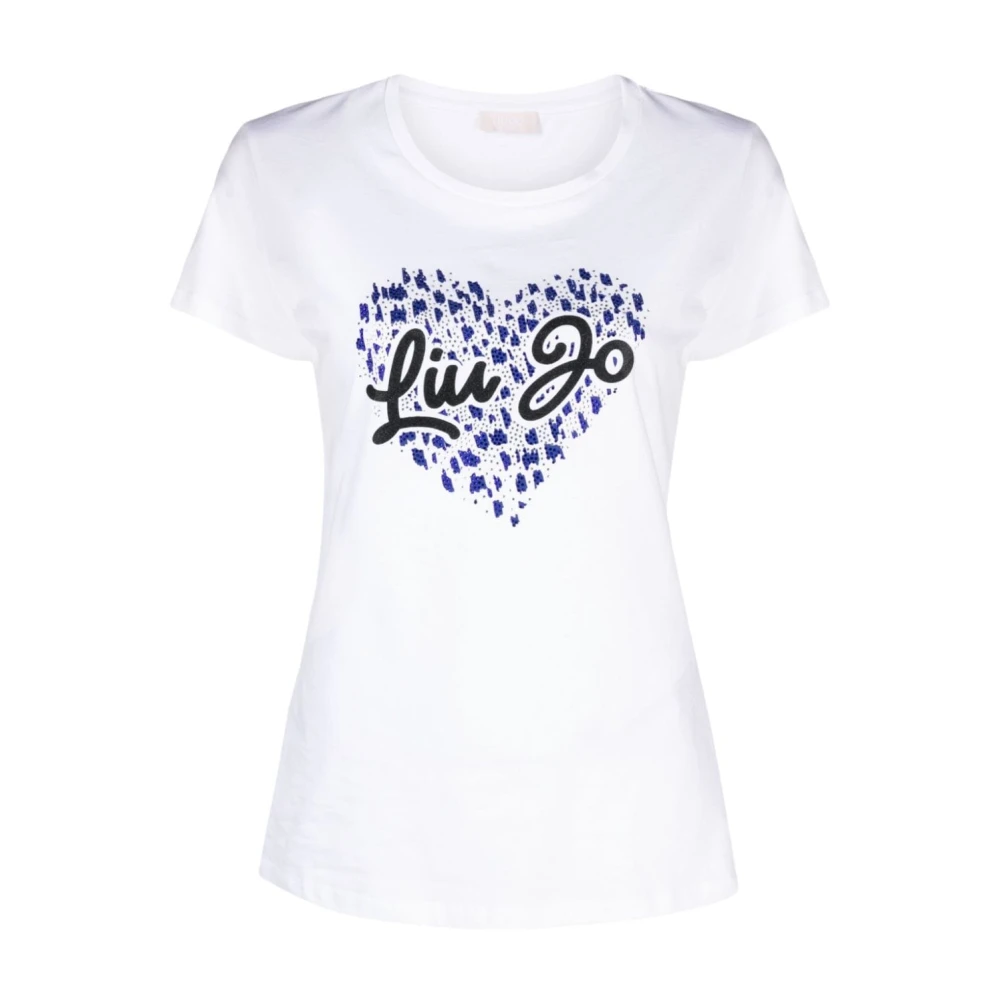 Liu Jo Witte Logo Print T-shirts en Polos White Dames