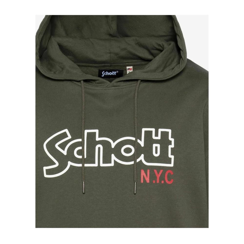 Schott NYC Iconische Sidney Hoodie Groen Green Heren