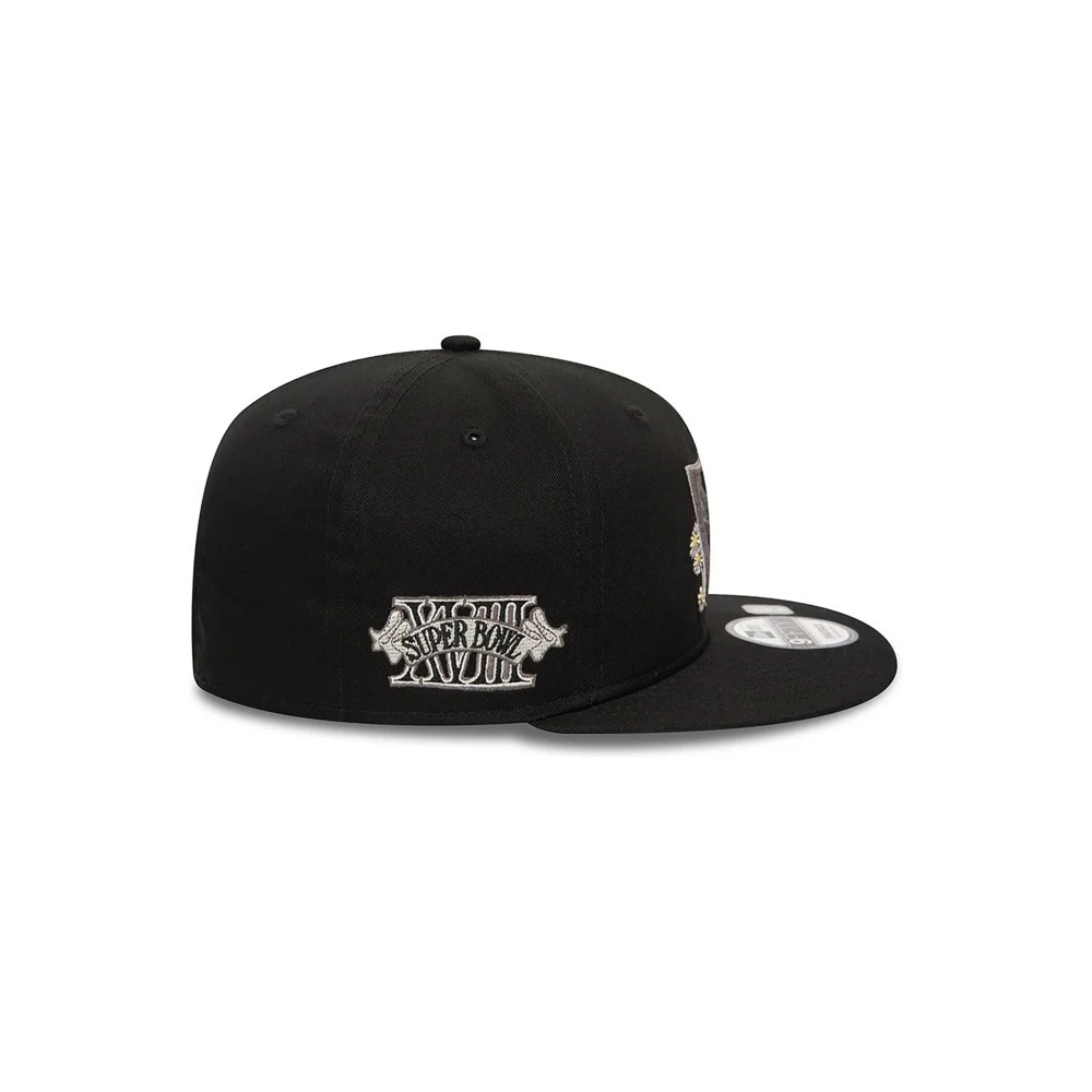 new era Zwarte Raiders Seizoensbloempet Black Heren