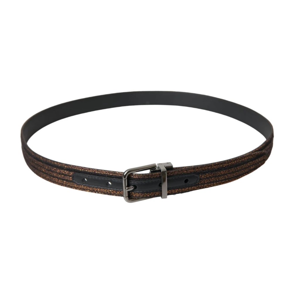 Dolce & Gabbana Bruin leren riem met logogesp Multicolor Dames