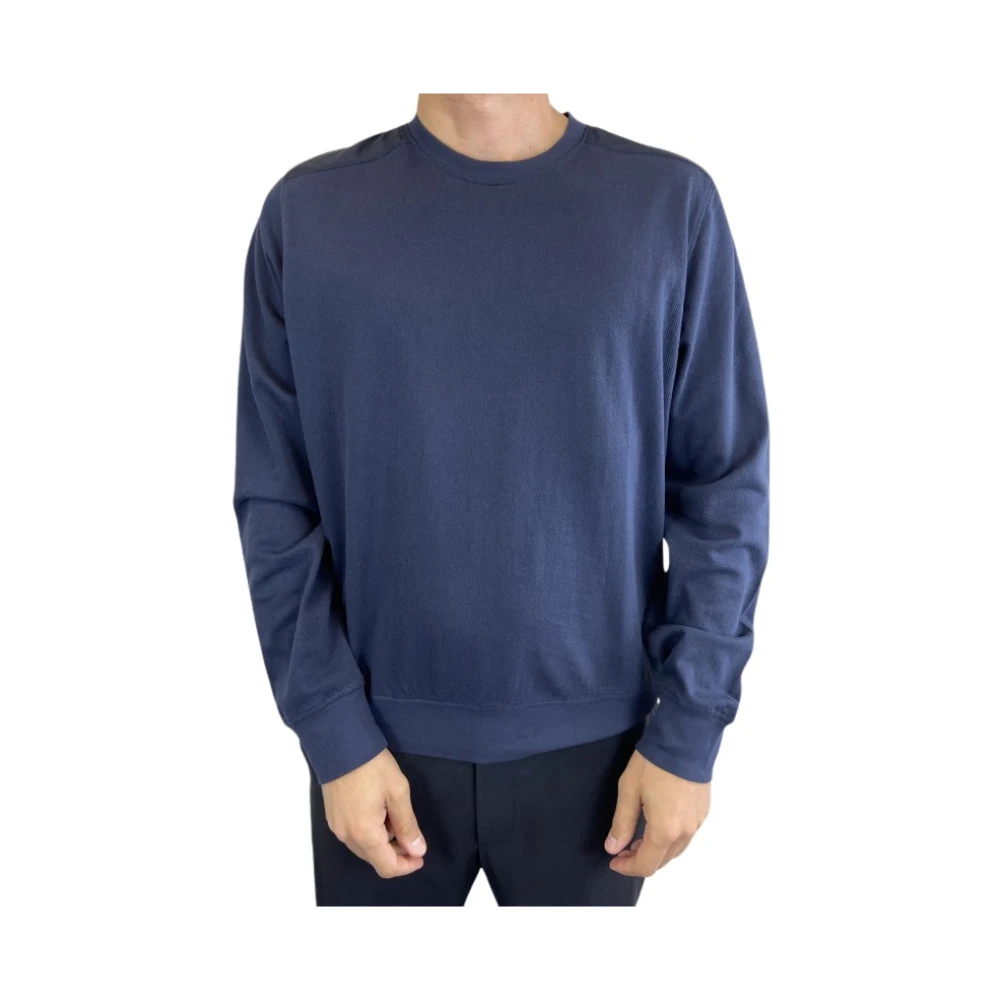 Aspesi Marineblauwe Sweatshirt met Schouderdetails Blue Heren