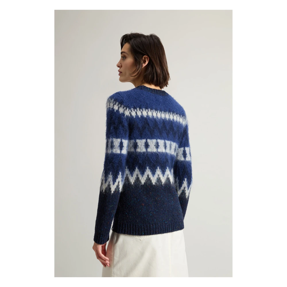 Woolrich Blauwe Aztec Sweater Blue Dames