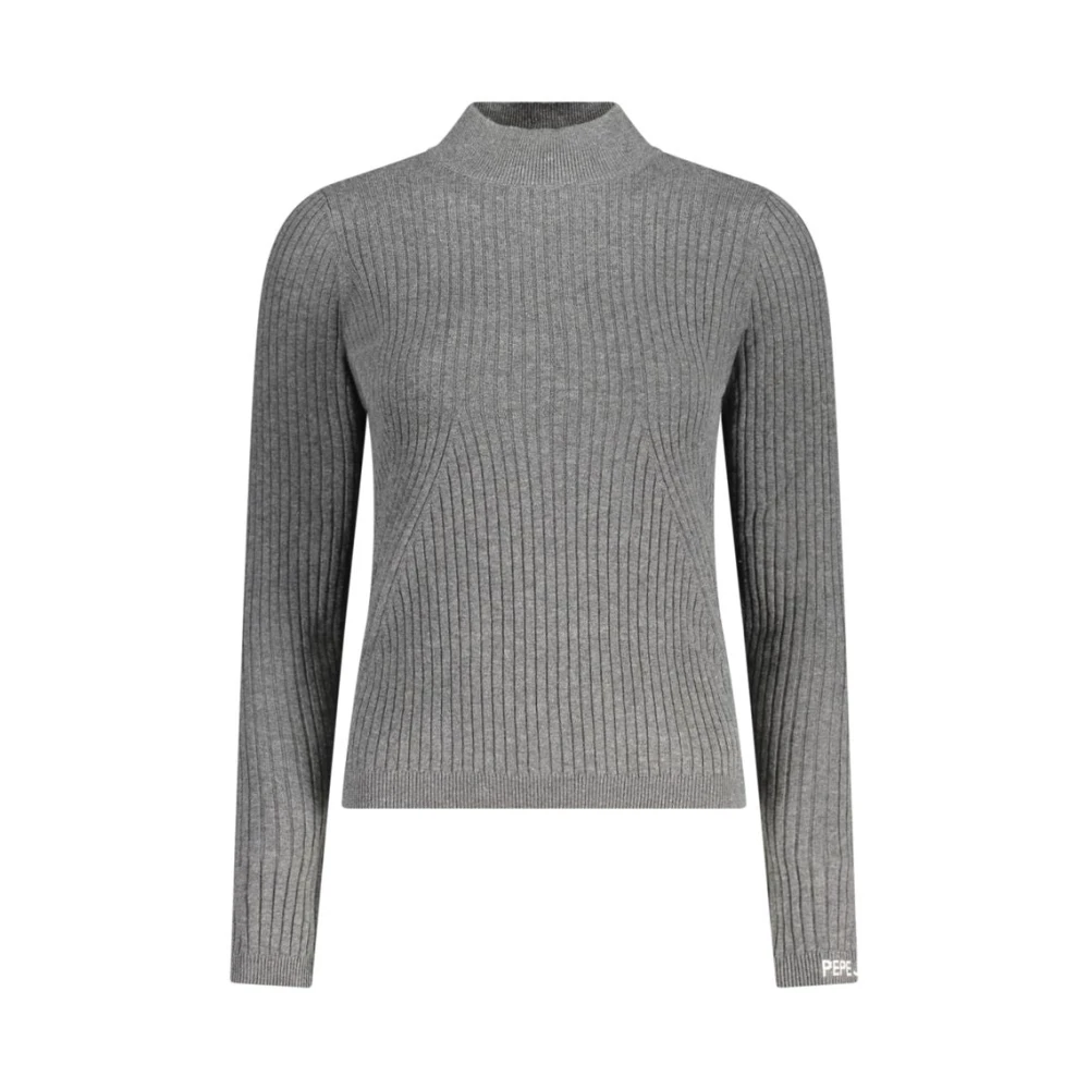 Pepe Jeans Women's Gray Turtlenecks, S, High-Neck Knit Jumper