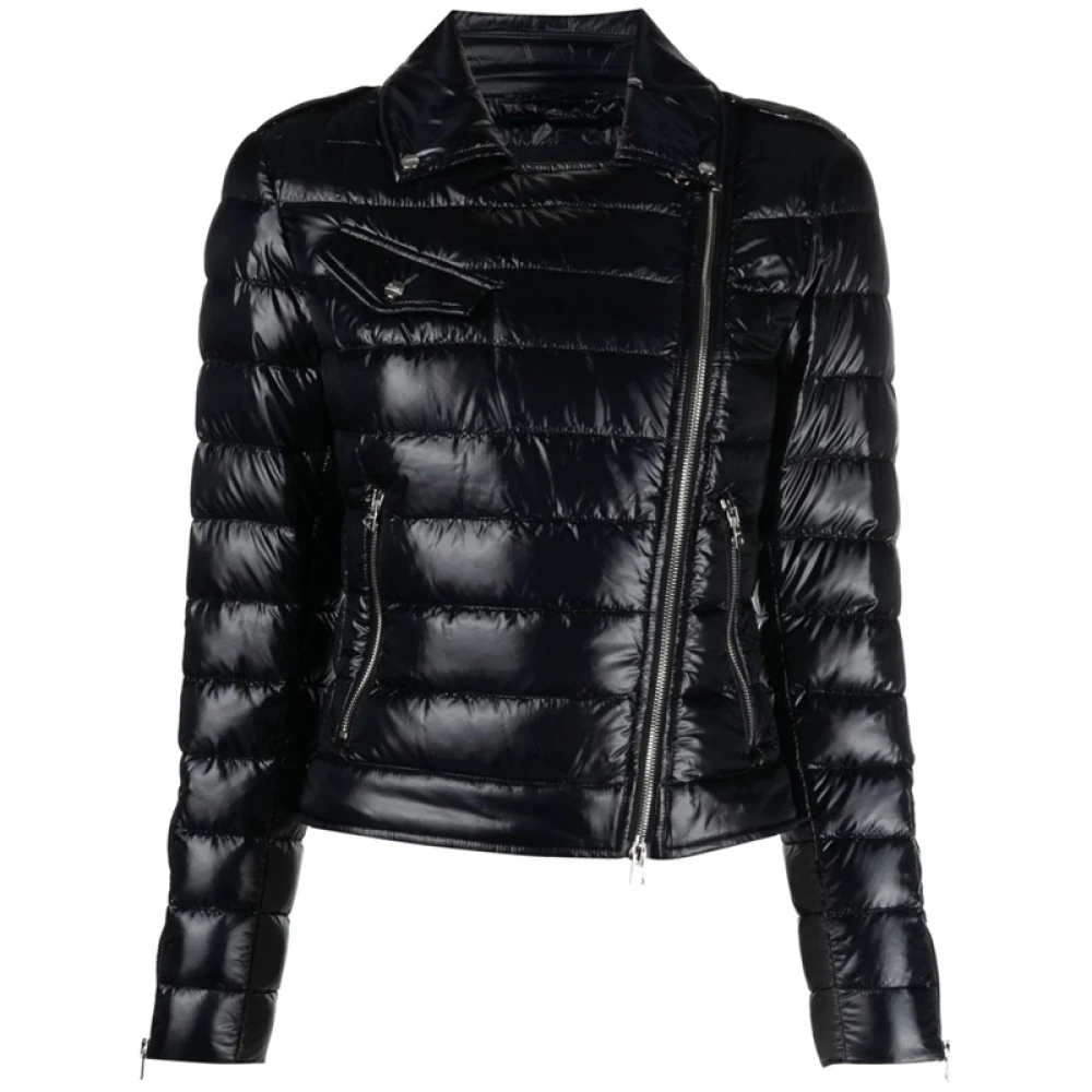 Herno Gewatteerd Jack met Off-Center Rits Black Dames