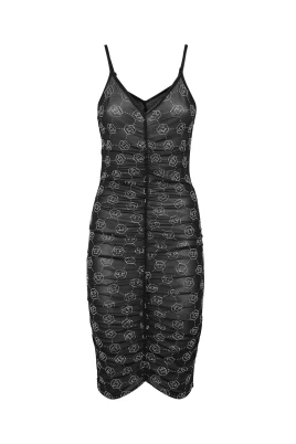 Tulle Midi Dress Strass Monogram