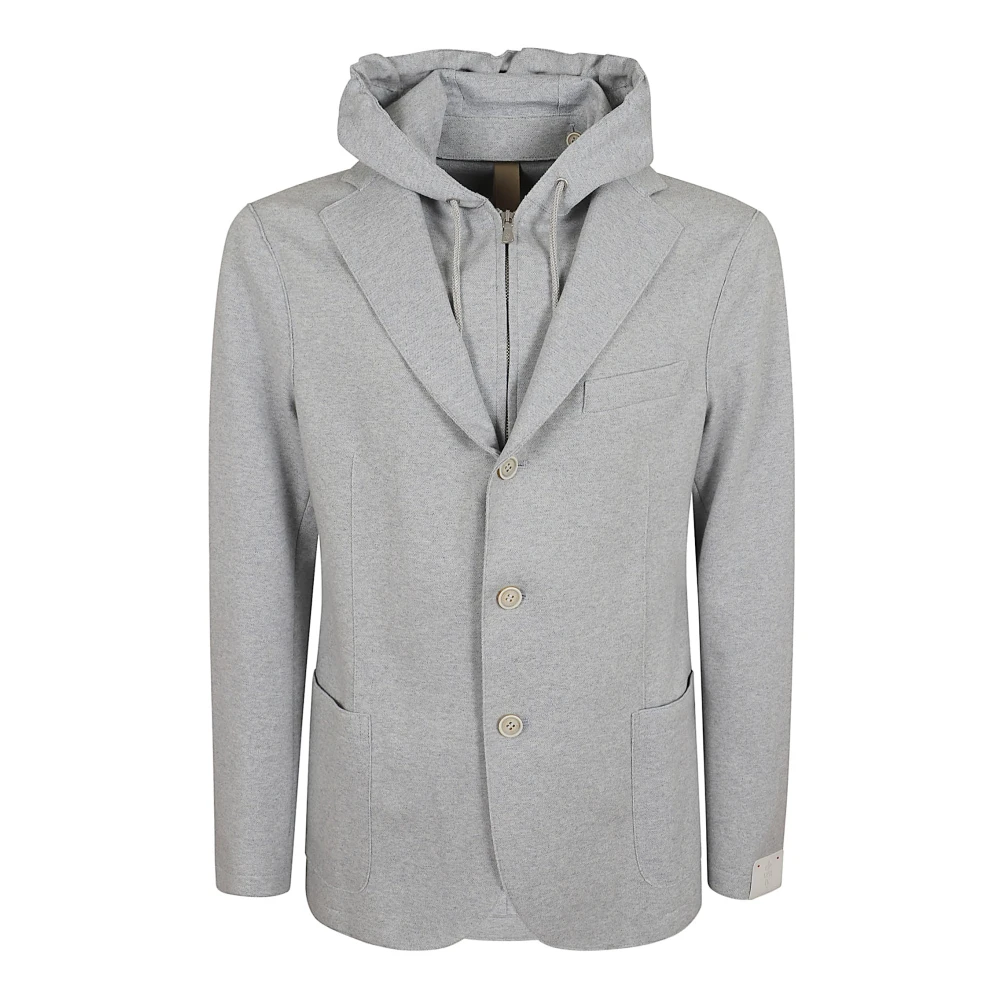 Eleventy Grå Hooded Blazer
