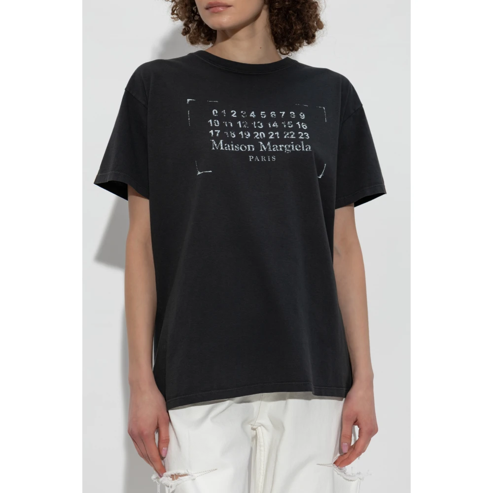Maison Margiela T-shirt met print Gray Dames