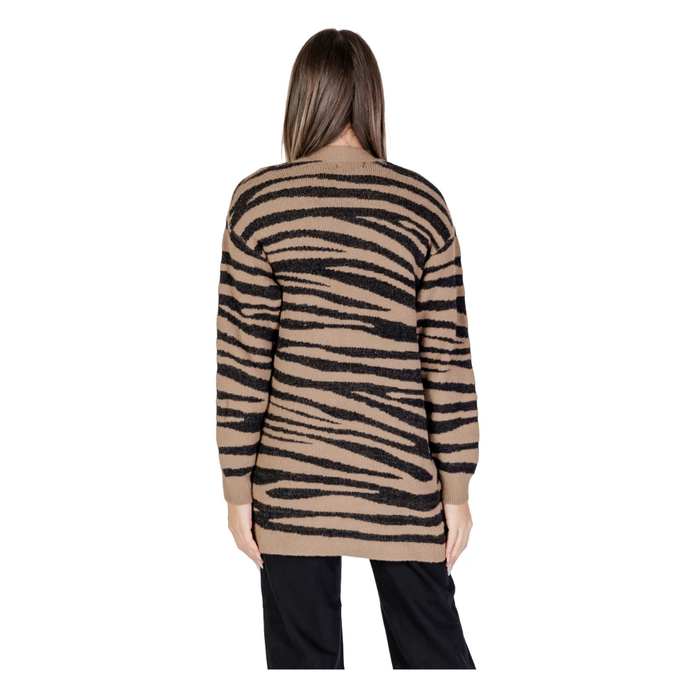Jacqueline de Yong Luipaardprint Gebreide Trui Brown Dames