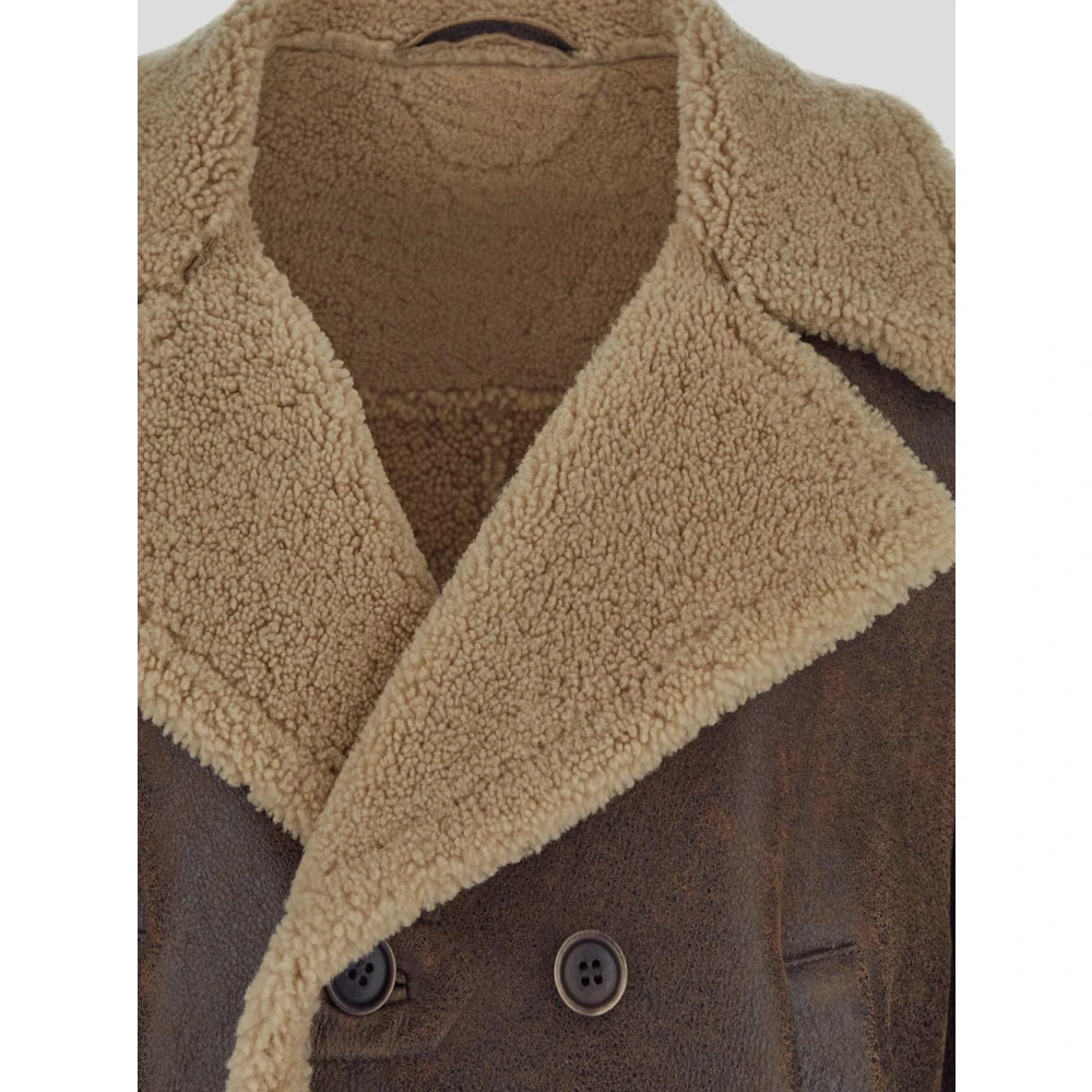 Salvatore Santoro Leren jas Brown Heren