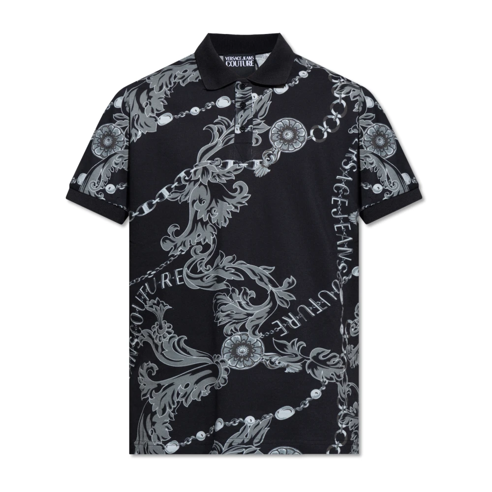 Versace Jeans Couture Men's Black Polo Shirts, S, Polo Shirt With Logo