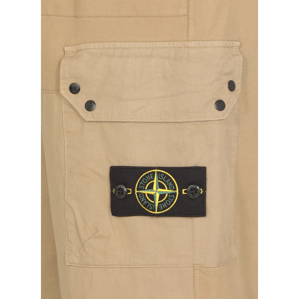 Stone Island Beige Cargo Broek Elastische Taille Beige Heren