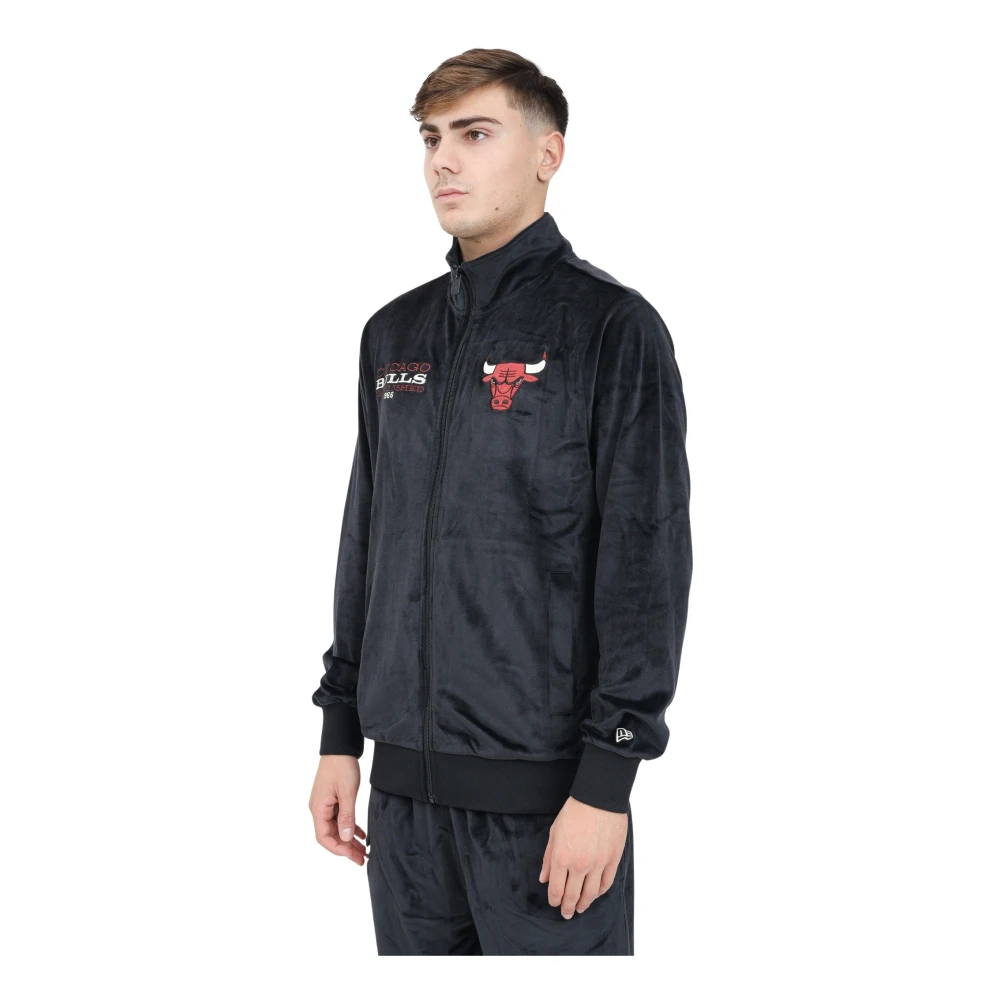 New era Chicago Bulls NBA Lifestyle Velvet Zip Sweater Black Heren