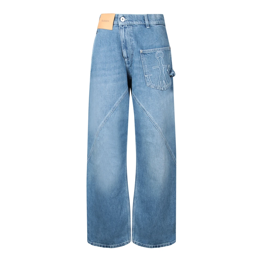 JW Anderson Blauwe Denim Twisted Seam Jeans Blue Dames