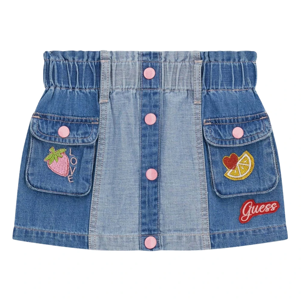 Guess Girls Blue Kids Skirts, 2 Y, Strawberry Denim Skirt