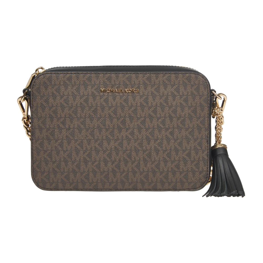 Michael Kors Monogram Schoudertas Brown Dames