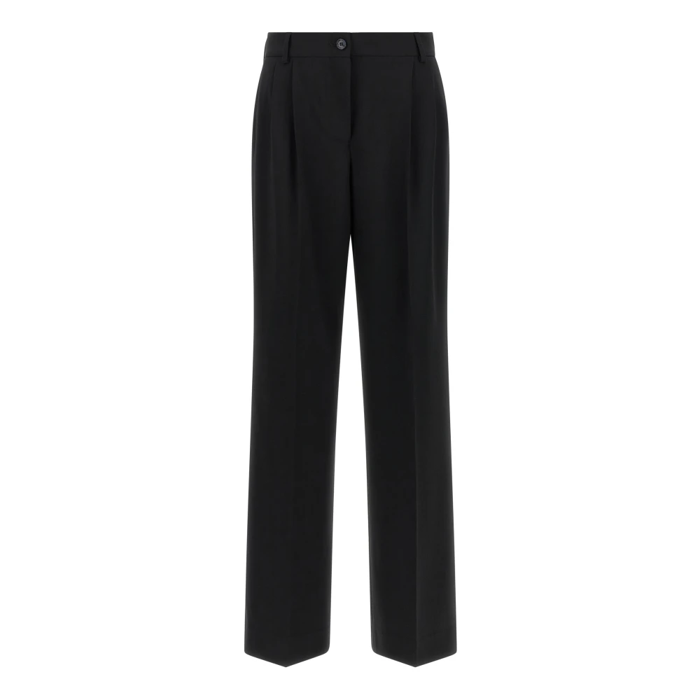 Dolce & Gabbana Mujer Negro - Pantalones De Sarga De Lana Elástica - Trousers - L