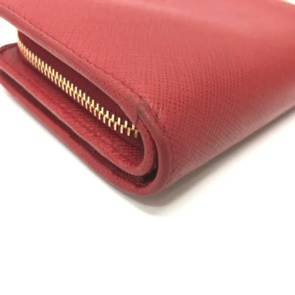Prada Vintage Pre-owned Leather wallets Red Dames