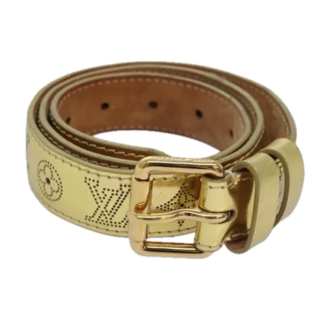 Louis Vuitton Vintage Pre-owned Leather belts Yellow Dames